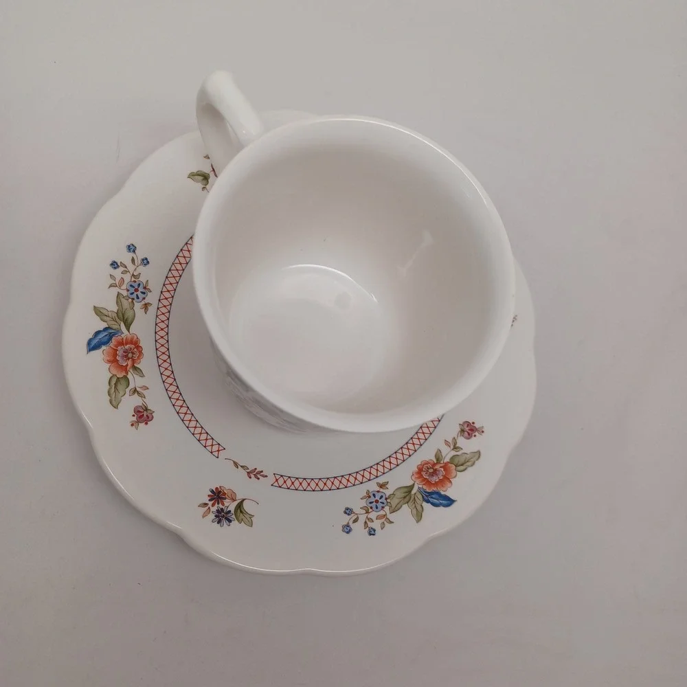 Lenox Wind Chimes Lantana‎ Fine China Tea Cup and Saucer Set Floral Bird USA